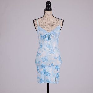BLUE LACEY FLORAL BEACH DRESS